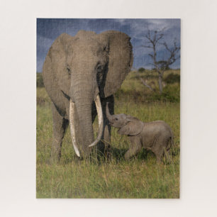 Cutest Baby Animals   Amama Elephant With Baby Jigsaw Puzzle