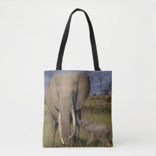 Cutest Baby Animals   Amama Elephant With Baby Tote Bag