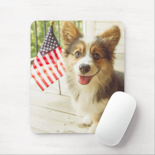 Cutest Baby Animals American Flag Corgi Mouse Pad