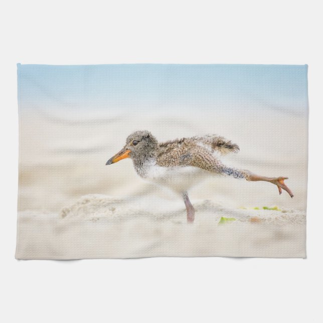 Cutest Baby Animals | American Oystercatcher Chick Tea Towel (Horizontal)