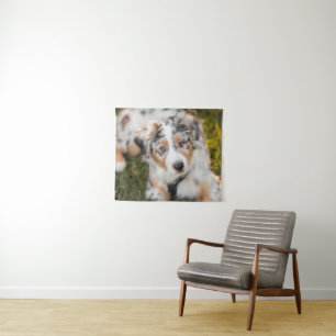 Cutest Baby Animals Australian Shepherd Puppy Tapestry