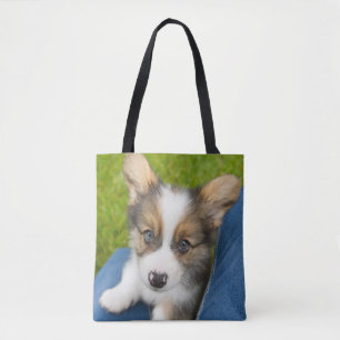 Cutest Baby Animals Baby Corgi in My Lap Tote Bag