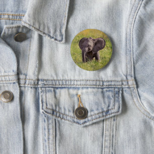 Cutest Baby Animals Baby Elephant Kenya Africa 6 Cm Round Badge