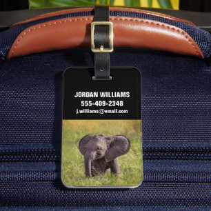 Cutest Baby Animals Baby Elephant Kenya Africa Luggage Tag