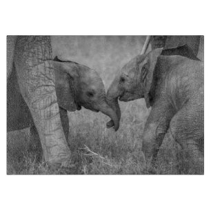 Cutest Baby Animals Baby Elephants Greeting Cutting Board