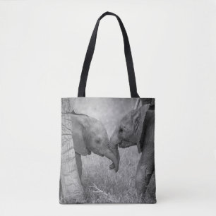 Cutest Baby Animals   Baby Elephants Greeting Tote Bag