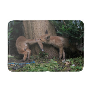 Cutest Baby Animals Baby Foxes Playing Bath Mat
