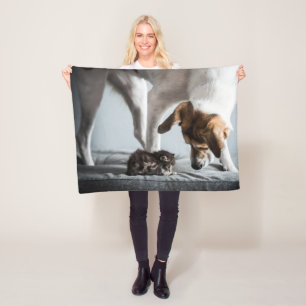 Cutest Baby Animals Baby Kitten & Dog Fleece Blanket