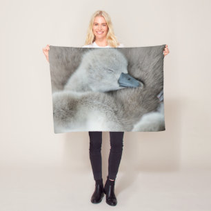 Cutest Baby Animals   Baby Mute Swan Fleece Blanket