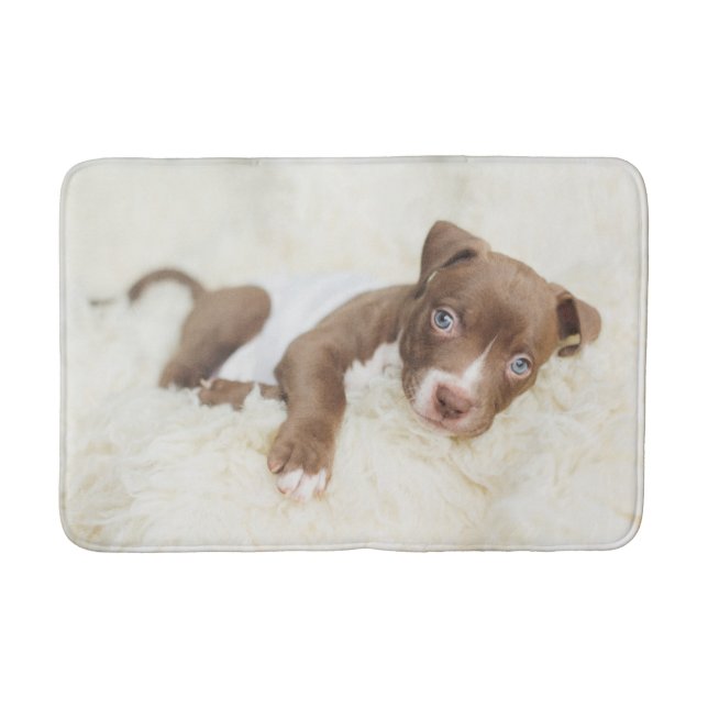 Cutest Baby Animals | Baby Pit Bull Puppy Bath Mat (Front)