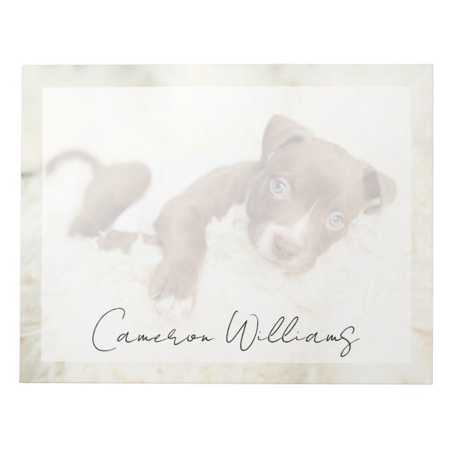 Cutest Baby Animals | Baby Pit Bull Puppy Notepad (Front)