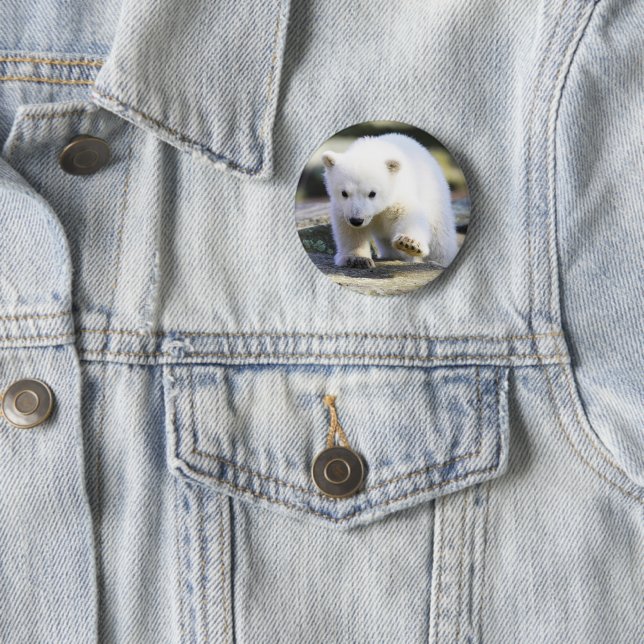 Cutest Baby Animals | Baby Polar Bear 6 Cm Round Badge (In Situ)