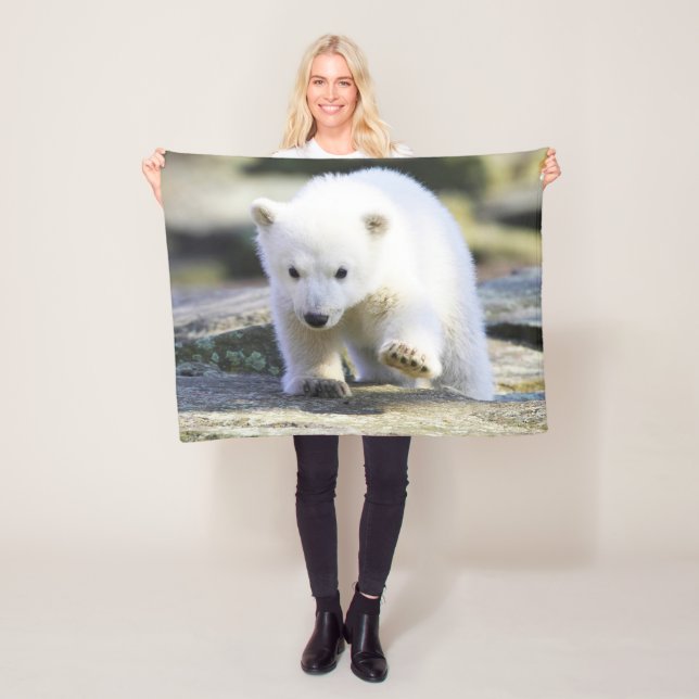 Cutest Baby Animals | Baby Polar Bear Fleece Blanket (In Situ)