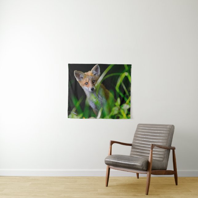 Cutest Baby Animals | Baby Red Fox Tapestry (In Situ (Horizontal))