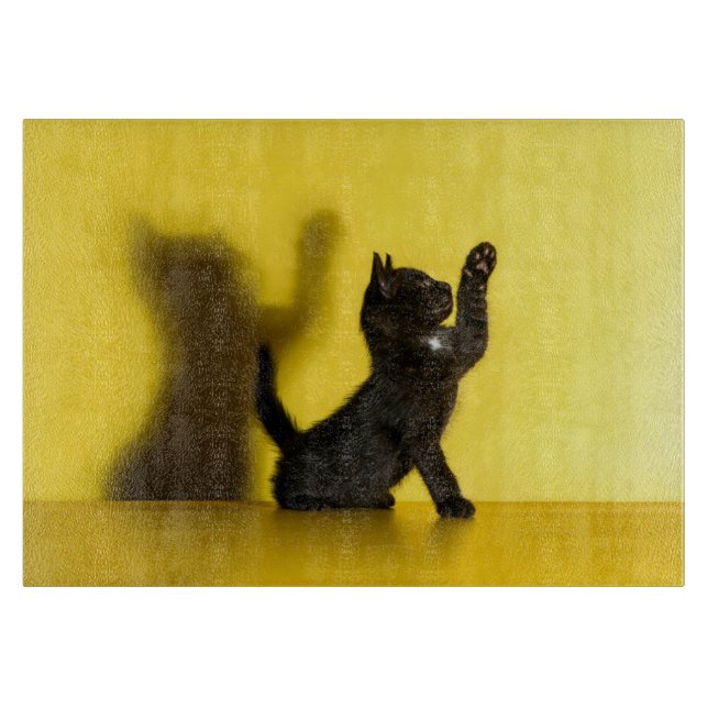 Cutest Baby Animals | Black Cat Playing Cutting Board (Front)