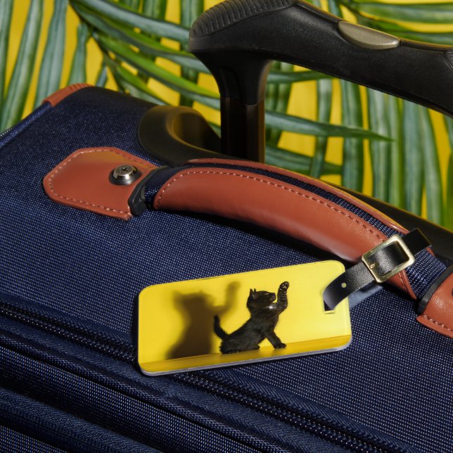 Cutest Baby Animals | Black Cat Playing Luggage Tag (Front Insitu 3)