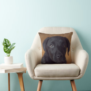 Cutest Baby Animals Black Labrador Puppy Cushion