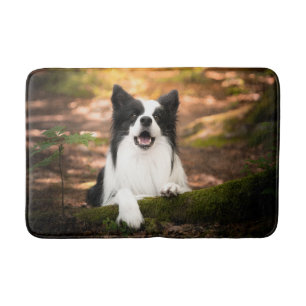 Cutest Baby Animals Black & White Border Collie Bath Mat