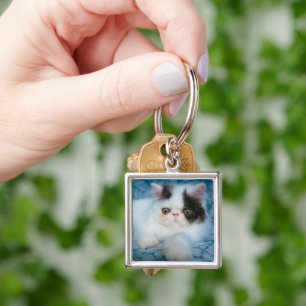 Cutest Baby Animals   Black & White Kitten Key Ring