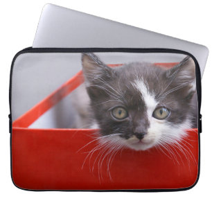 Cutest Baby Animals   Black & White Kitten Laptop Sleeve