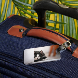 Cutest Baby Animals   Black & White Kitten Luggage Tag