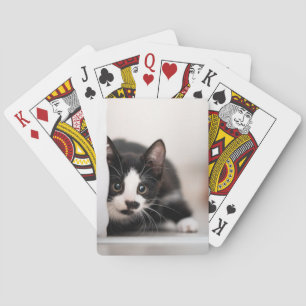 Cutest Baby Animals   Black & White Kitten Playing Cards