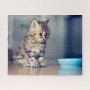 Cutest Baby Animals Blue-eyed Persian Kitten Jigsaw Puzzle