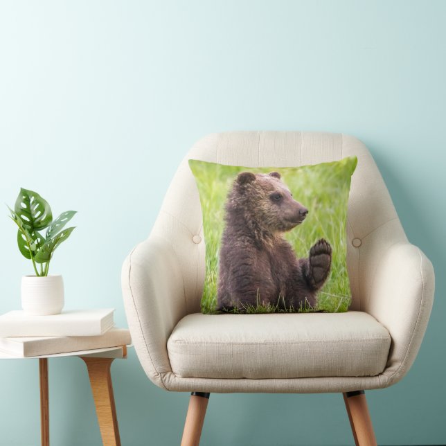 Cutest Baby Animals | Brown Bear Cub Wave Cushion (Chair)