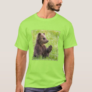 Cutest Baby Animals Brown Bear Cub Wave T-Shirt