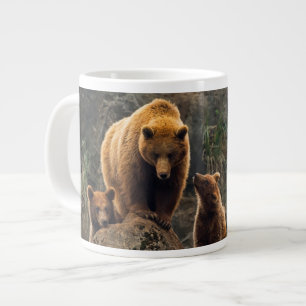 Cutest Baby Animals   Brown Bear Family Large Coffee Mug