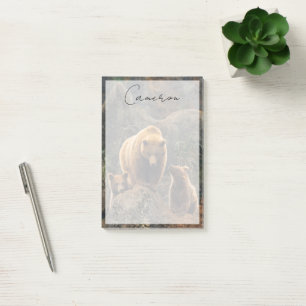 Cutest Baby Animals Brown Bear Family Post-it Notes