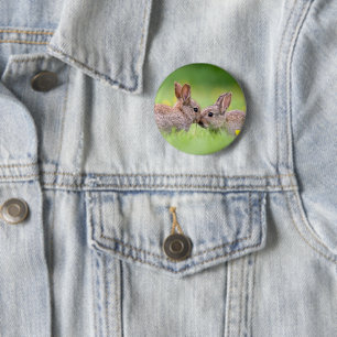 Cutest Baby Animals   Bunny Kiss 6 Cm Round Badge