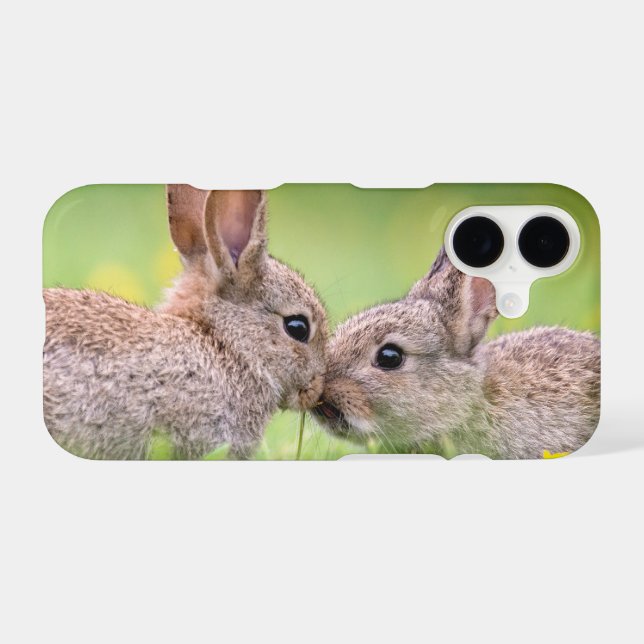Cutest Baby Animals | Bunny Kiss iPhone Case (Back Horizontal)
