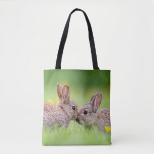 Cutest Baby Animals Bunny Kiss Tote Bag