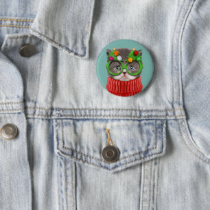 Cutest Baby Animals Cat Christmas Sweater 6 Cm Round Badge