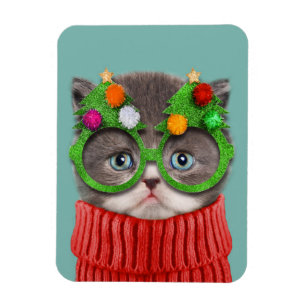 Cutest Baby Animals Cat Christmas Sweater Magnet