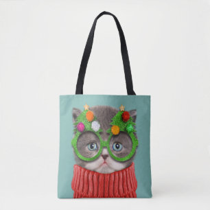 Cutest Baby Animals Cat Christmas Sweater Tote Bag