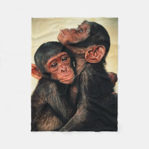 Cutest Baby Animals Chimpanzee Hug Fleece Blanket