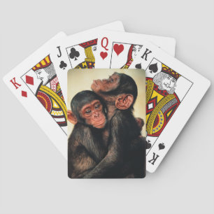 Cutest Baby Animals   Chimpanzee Hug Playing Cards
