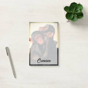Cutest Baby Animals Chimpanzee Hug Post-it Notes