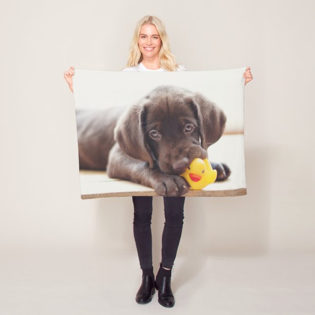 Cutest Baby Animals | Chocolate Labrador Puppy Fleece Blanket (In Situ)