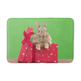 Cutest Baby Animals   Christmas Holiday Bunny Bath Mat