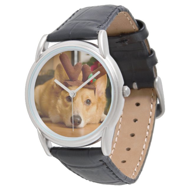 Cutest Baby Animals | Corgi Christmas Reindeer Watch (Angled)