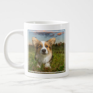 Cutest Baby Animals   Corgi in Cloudy Yard Large Coffee Mug