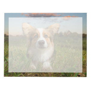 Cutest Baby Animals Corgi in Cloudy Yard Notepad