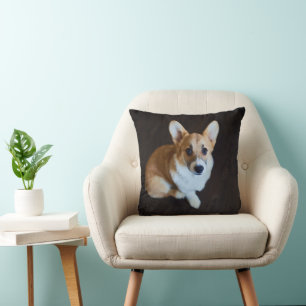 Cutest Baby Animals Corgi Looking Up Cushion
