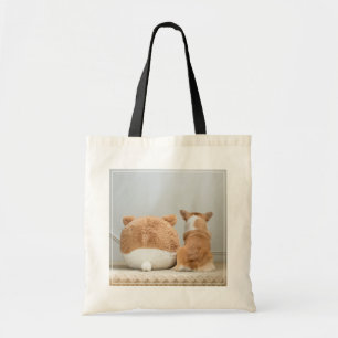 Cutest Baby Animals   Corgi & Plush Puppy Tote Bag