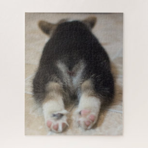 Cutest Baby Animals   Corgi Puppy Behind Jigsaw Puzzle