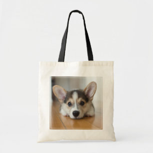 Cutest Baby Animals   Corgi Puppy Looking Tote Bag