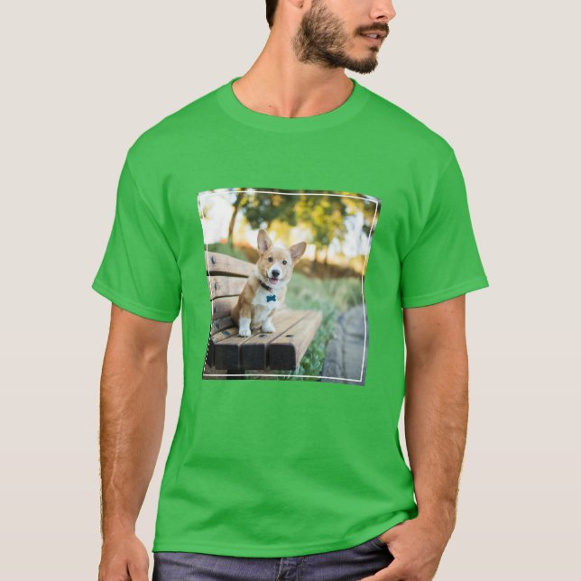Cutest Baby Animals | Corgi Puppy on a Park Bench T-Shirt (Front)
